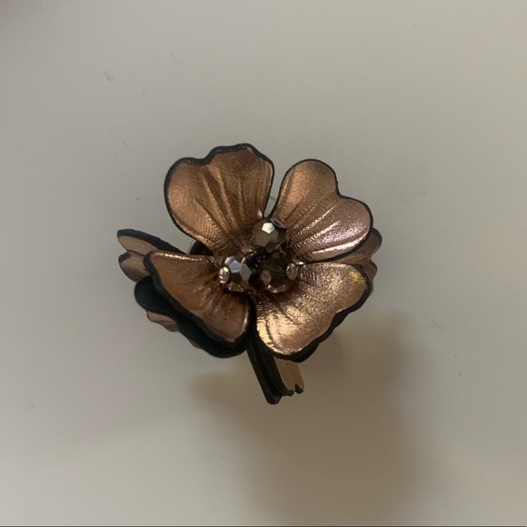 Stella & Dot Leather Floral Earrings - Picture 3 of 3